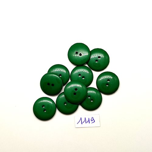 10 boutons en résine vert - vintage - 18mm - tr1119