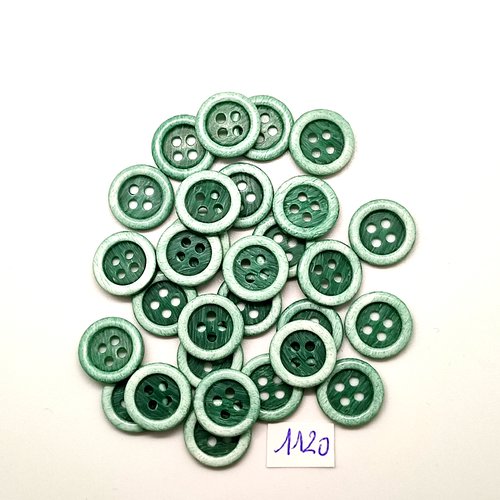 29 boutons en résine vert - vintage - 15mm - tr1120