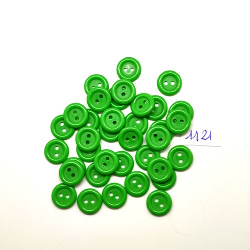35 boutons en résine vert - vintage - 11mm / 12mm - tr1121