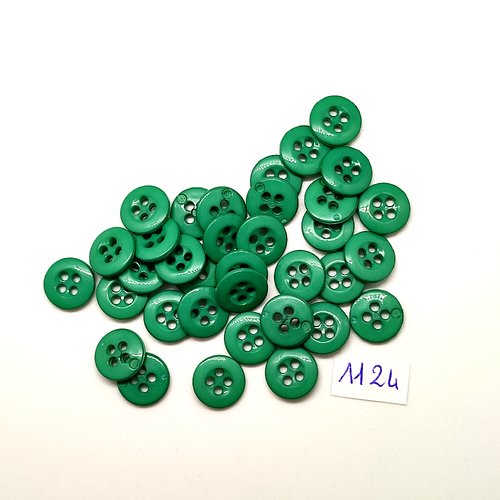 35 boutons en résine vert - vintage - 12mm - tr1124