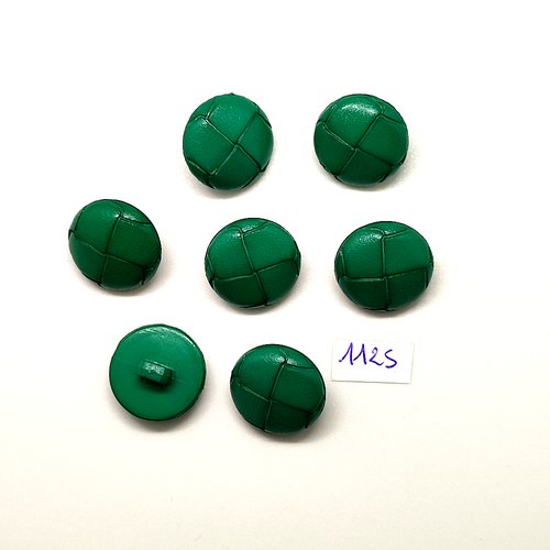 7 boutons en résine vert - vintage - 20mm - tr1125