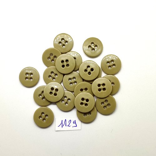 22 boutons en résine vert / kaki - vintage - 15mm - tr1129