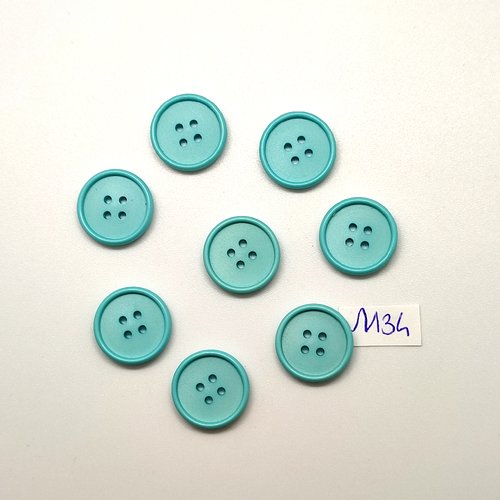 8 boutons en résine bleu - vintage - 17mm / 18mm - tr1134