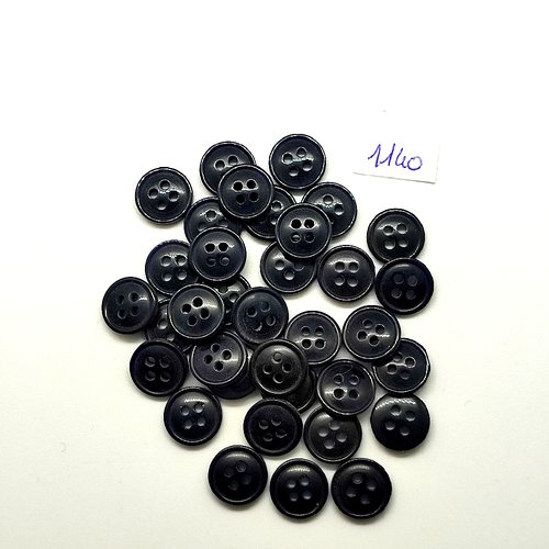 35 boutons en résine gris / bleu - vintage - 12mm - tr1140