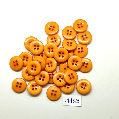 32 boutons en résine orange - vintage - 14mm - tr1149