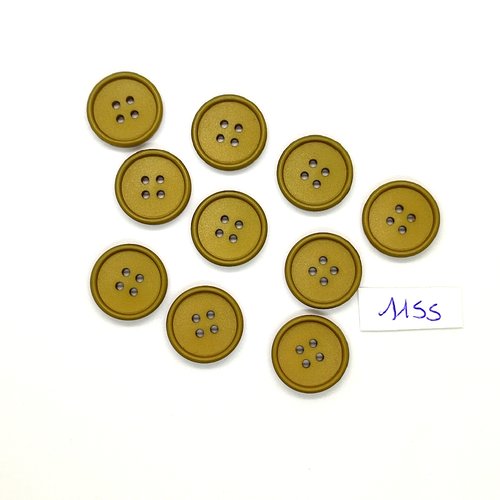 10 boutons en résine vert / kaki - vintage - 22mm - tr1155