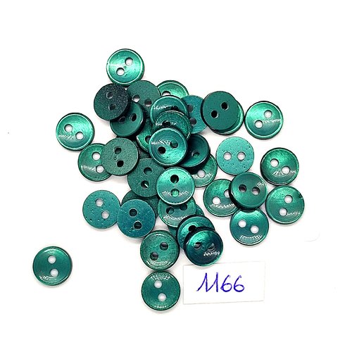 39 boutons en résine vert - vintage - 10mm - tr1166