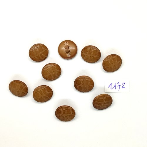 10 boutons en résine marron clair - vintage - 15mm - tr1172