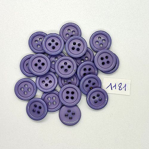22 boutons en résine lilas - vintage - 15mm - tr1181