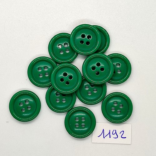 11 boutons en résine vert - vintage - 17mm - tr1192