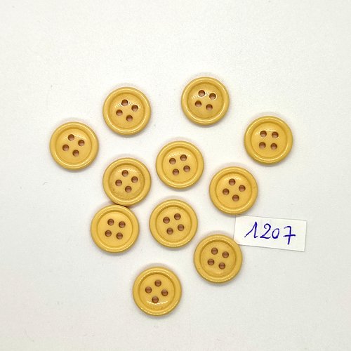 11 boutons en résine beige - vintage - 15mm - tr1207