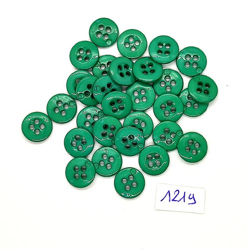 30 boutons en résine vert - vintage - 7mm - tr1219