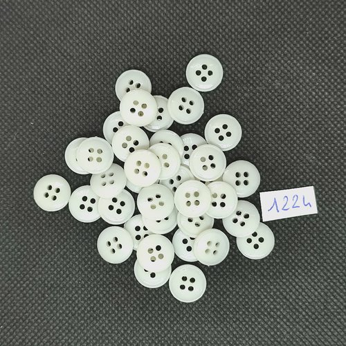 37 boutons en résine blanc cassé - vintage - 12mm - tr1224