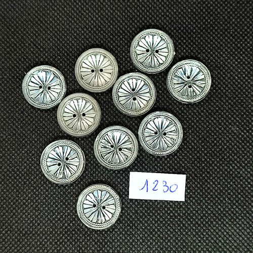 10 boutons en résine transparent - vintage - 18mm - tr1230