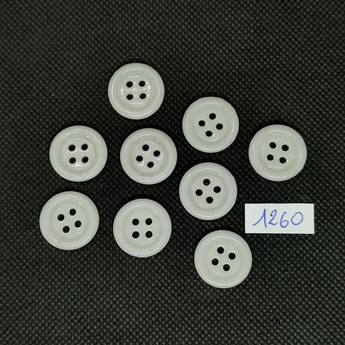 9 boutons en pate de verre blanc - vintage - 17mm - tr1260
