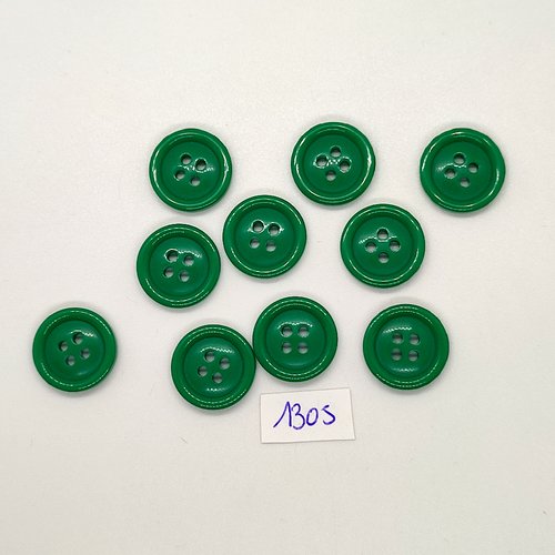 10 boutons en résine vert - vintage - 18mm - tr1305