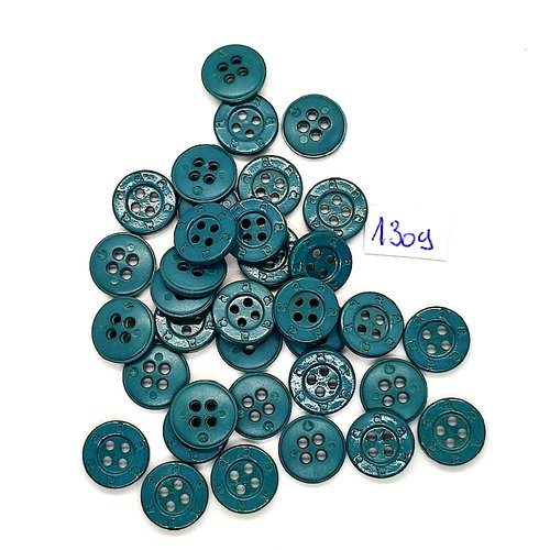35 boutons en résine vert - vintage - 12mm - tr1309