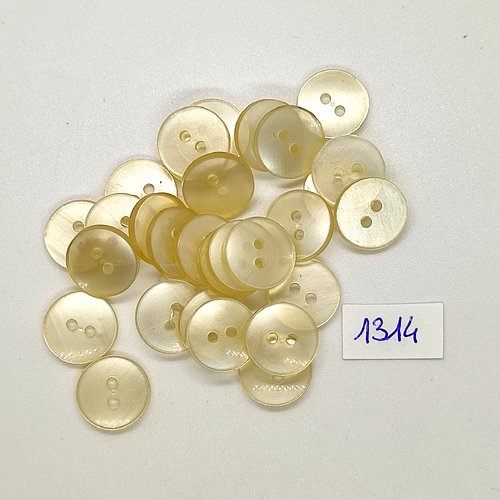 29 boutons en résine jaune pale - vintage - 14mm - tr1314