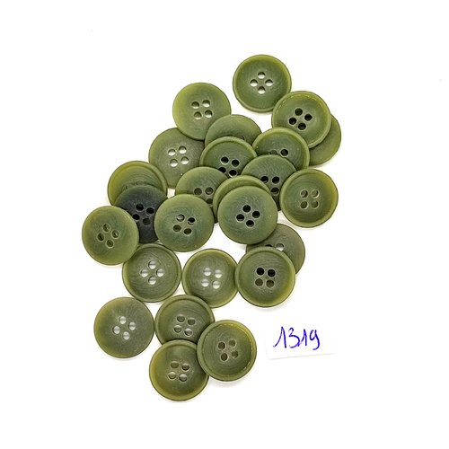 25 boutons en résine vert - vintage - 16mm - tr1319