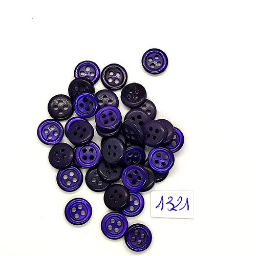 39 boutons en résine bleu foncé / violet - vintage - 10mm - tr1321