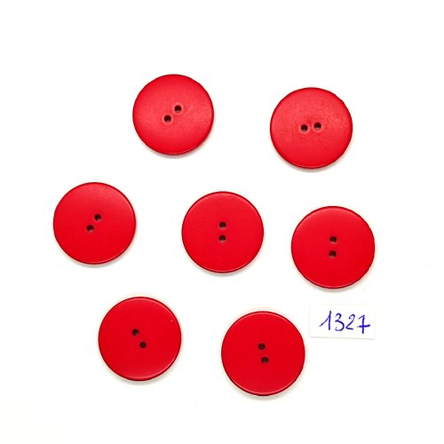 8 boutons en résine rouge - vintage - 21mm - tr1327