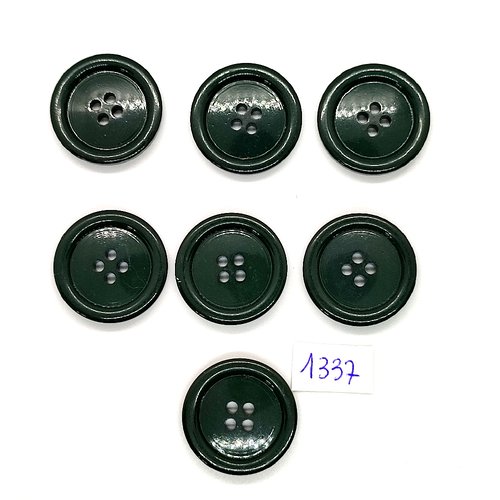 7 boutons en résine vert - vintage - 25mm - tr1337
