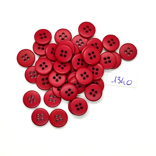 40 boutons en résine rouge foncé - vintage - 12mm - tr1340