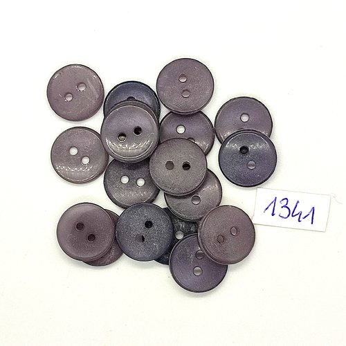 18 boutons en résine gris - vintage - 14mm - tr1341