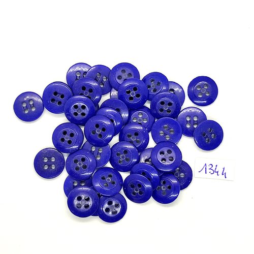 40 boutons en résine bleu - vintage - 14mm - tr1344