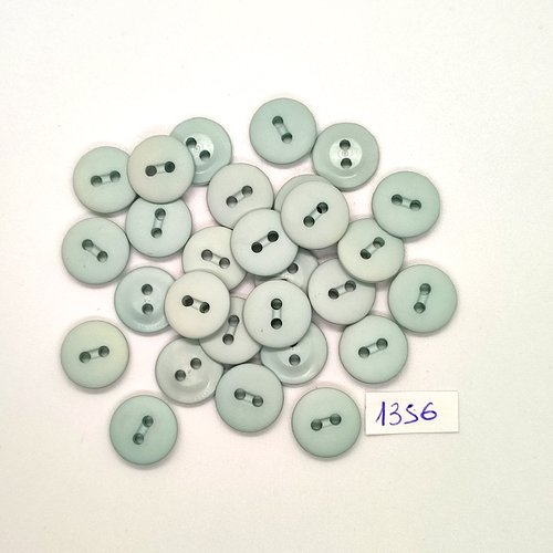 27 boutons en résine bleu / vert d'eau - vintage - 14mm - tr1356