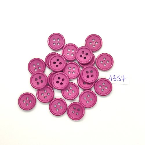 22 boutons en résine rose / fuchsia - vintage - 14mm - tr1357
