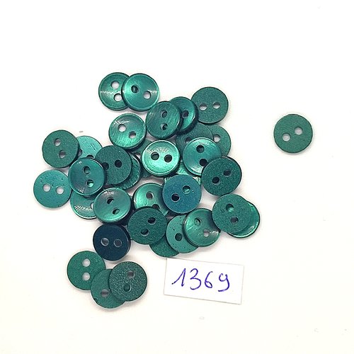 38 boutons en résine vert - vintage - 10mm - tr1369