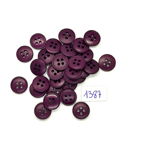 31 boutons en résine violet - vintage - 12mm - tr1387
