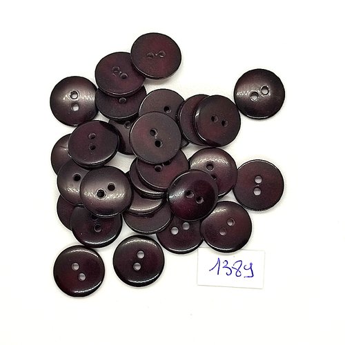 29 boutons en résine violet foncé - vintage - 15mm - tr1389