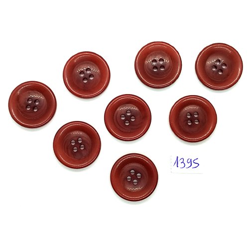 8 boutons en résine marron - vintage - 22mm - tr1395