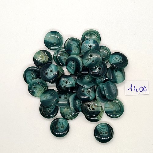 35 boutons en résine vert - vintage - 12mm - tr1400