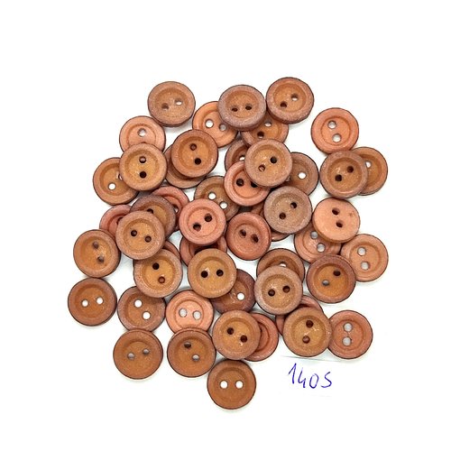 49 boutons en résine marron - vintage - 12mm - tr1405