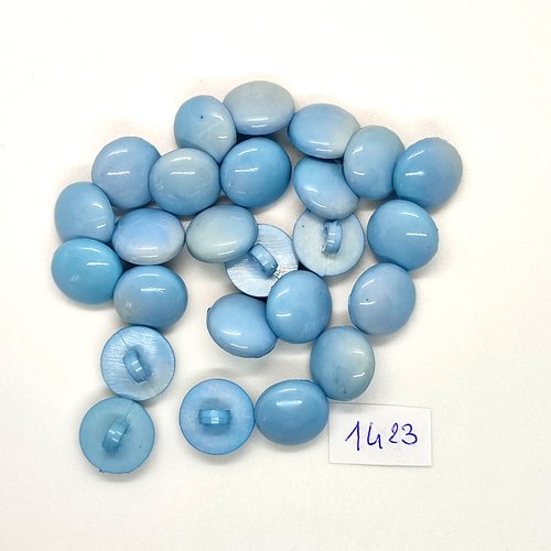 29 boutons en résine bleu - vintage - 14mm - tr1423