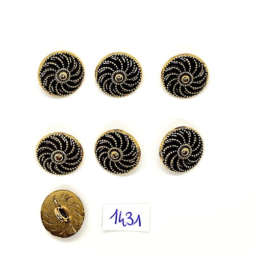 7 boutons en métal doré- vintage - 15mm - tr1431