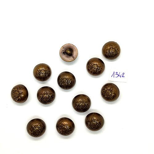 12 boutons en résine bronze - vintage - 15mm - tr1442