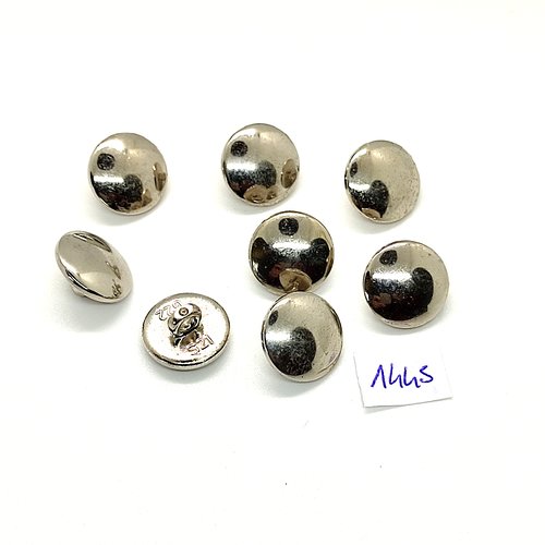 8 boutons en métal argenté - vintage - 15mm - tr1445