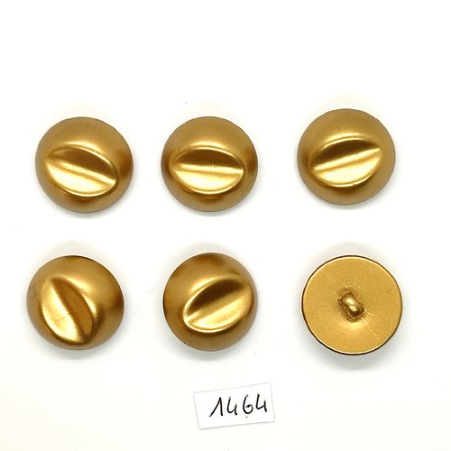 6 boutons en résine doré - vintage - 25mm - tr1464