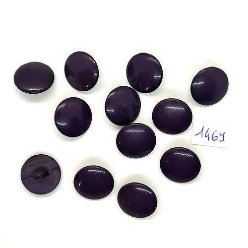 12 boutons en résine violet très foncé - vintage - 18mm - tr1469