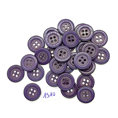 29 boutons en résine violet / bleu - vintage - 15mm - tr1510