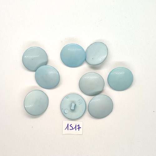 9 boutons en résine bleu - vintage - 19mm - tr1517