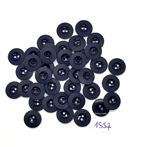 39 boutons en résine bleu foncé - vintage - 13mm - tr1557