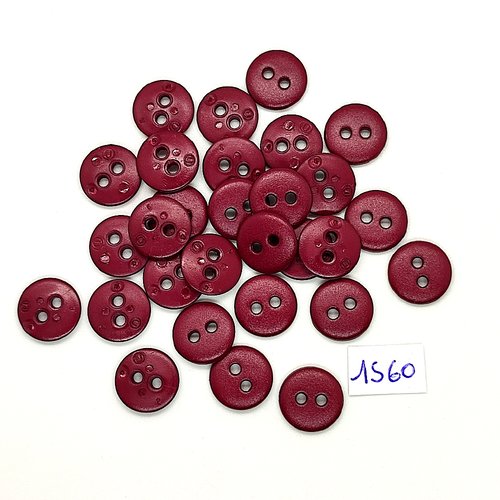29 boutons en résine bordeaux - vintage - 13mm - tr1560