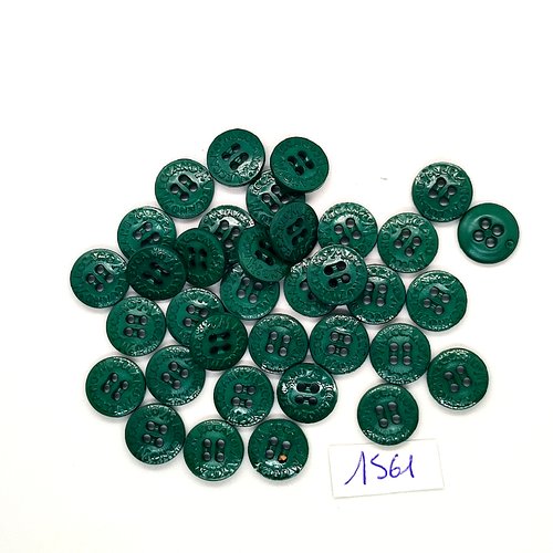35 boutons en résine vert - mecano - vintage - 12mm - tr1561
