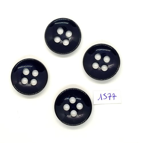 4 boutons en résine noir - vintage - 27mm - tr1577