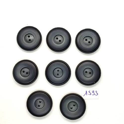 8 boutons en résine gris - vintage - 26mm - tr1593